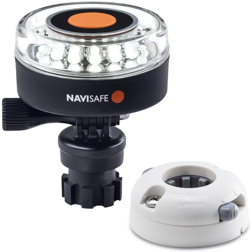 NAVISAFE 040KIT5 NAVILIGHT 360 DEGREE 2NM WHITE WITH NAVIMOUNT BASE & HORIZONTAL MOUNT - WHITE NAVISAFE 040KIT5 NAVILIGHT 360 DEGREE 2NM WHITE WITH NAVIMOUNT BASE & HORIZONTAL MOUNT - WHITE