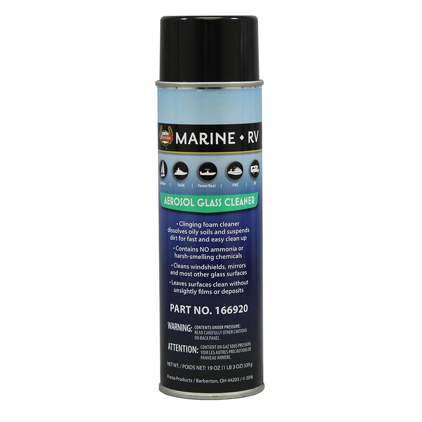 PRESTA 166920 MARINE AMMONIA FREE AEROSOL GLASS CLEANER - 19OZ PRESTA 166920 MARINE AMMONIA FREE AEROSOL GLASS CLEANER - 19OZ