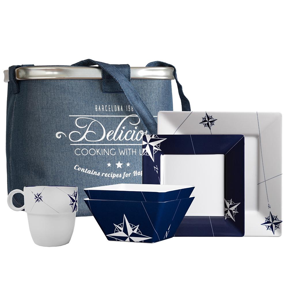 MARINE BUSINESS 15146 MELAMINE SQUARE TABLEWARE & BASKET - NORTHWIND - SET OF 24 from The Twister Group MARINE BUSINESS 15146 MELAMINE SQUARE TABLEWARE & BASKET - NORTHWIND - SET OF 24 - The Twister Group Tools product