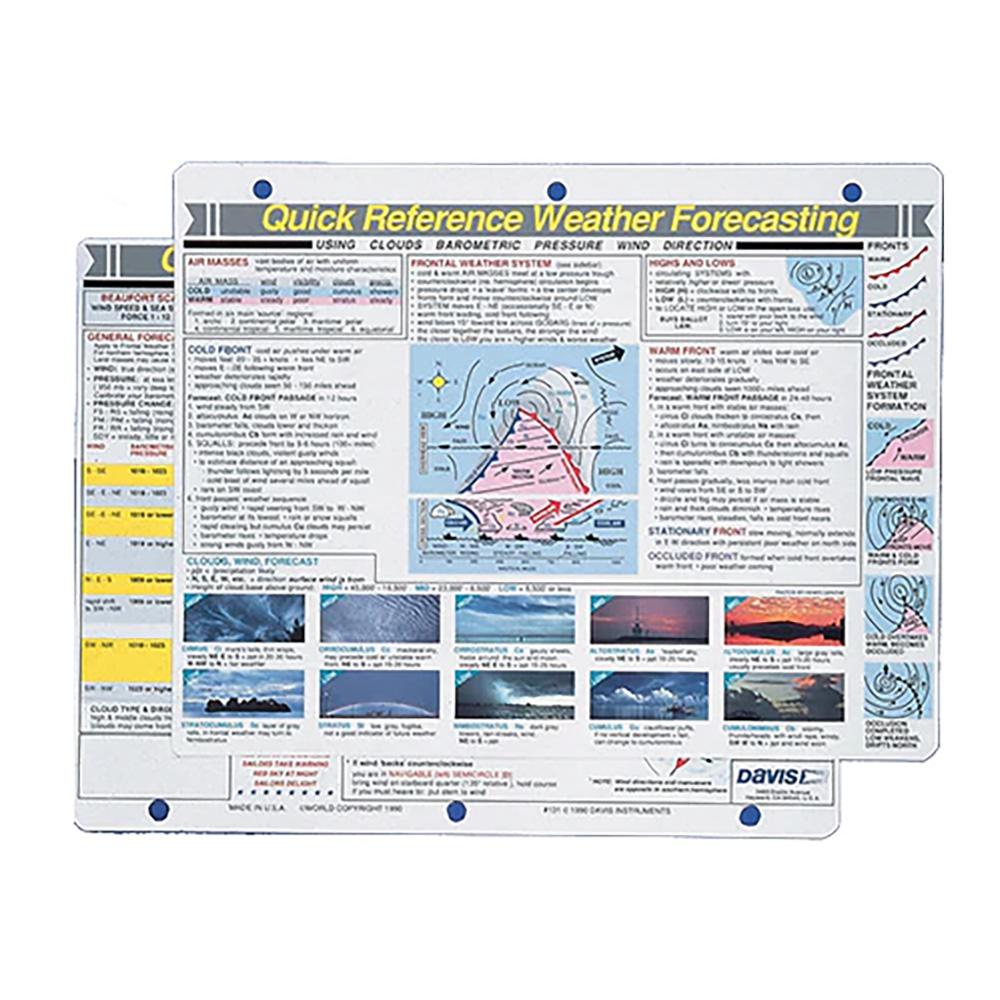DAVIS INSTRUMENTS 131 WEATHER FORECASTING QUICK REFERENCE CARD from The Twister Group DAVIS INSTRUMENTS 131 WEATHER FORECASTING QUICK REFERENCE CARD - The Twister Group Tools product