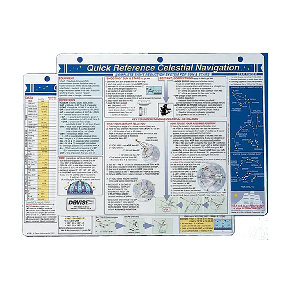 DAVIS INSTRUMENTS 132 CELESTIAL NAVIGATION QUICK REFERENCE CARD from The Twister Group DAVIS INSTRUMENTS 132 CELESTIAL NAVIGATION QUICK REFERENCE CARD - The Twister Group Tools product