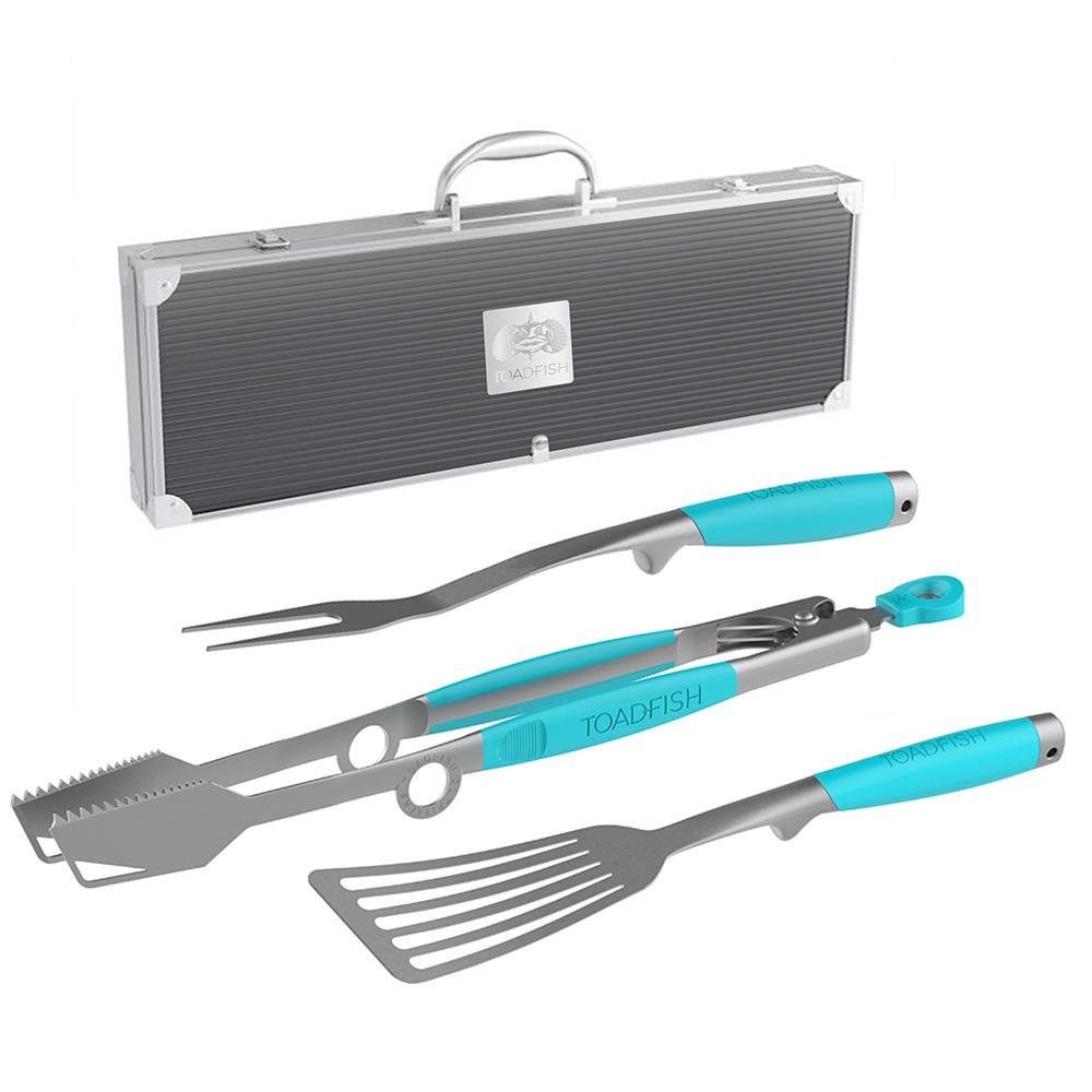 TOADFISH 1092 ULTIMATE GRILL SET + CASE - TONGS, SPATULA & FORK - High quality product image showing TOADFISH 1092 ULTIMATE GRILL SET + CASE - TONGS, SPATULA & FORK details and features TOADFISH 1092 ULTIMATE GRILL SET + CASE - TONGS, SPATULA & FORK - High quality product image showing TOADFISH 1092 ULTIMATE GRILL SET + CASE - TONGS, SPATULA & FORK details and features